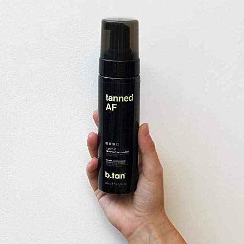 b.tan Self Tan Mousse - Tanned AF - Darkest Self Tanner for Fastest, Darkest Tan, 6.7 Fl Oz (Pack of 2)