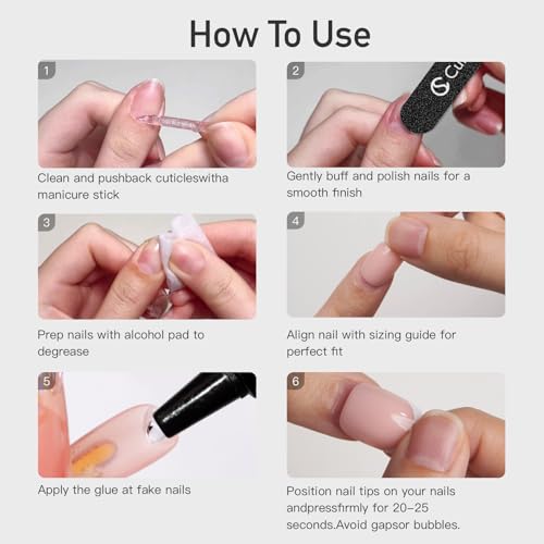 Curvlife Press on Nails Acrylic Fake Nails with Short Square Wine red Design Full Cover False Nails Reusable Nail Kit with Nail Glue Adhesive Tabs Glue on Nails