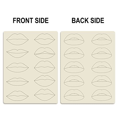 5pcs Lip Microblading Practice Skin for Tattoo Machine Double Sides Silicone Sheets to Practice Lip Permanent Makeup (5pcs)