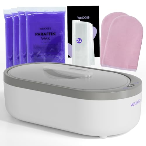 Small Paraffin Wax Machine for Hands - Paraffin Hand Wax Machine 2000ml Small Size With 4 packs of Paraffin Wax Digital Display Screen for Paraffin Baths