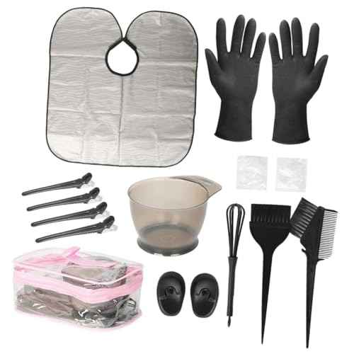 Hair Dyeing Tool Set 1 Kit Dye Brush Bowl Gloves and Cape for DIY Hair Coloring at Home or Salon