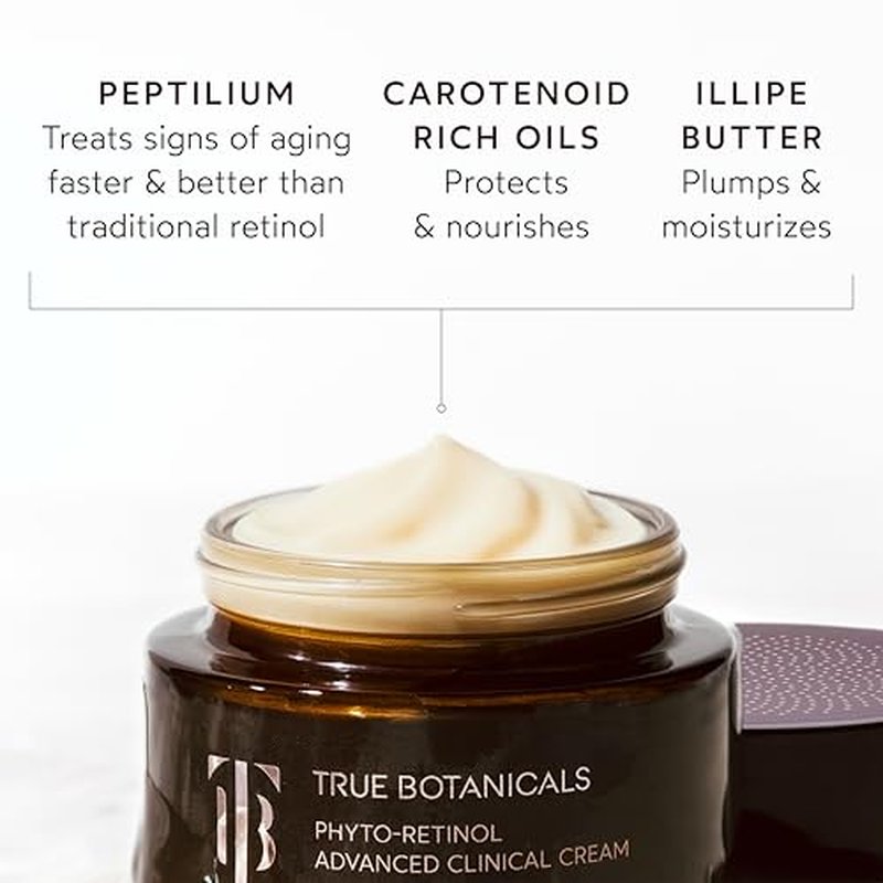 True Botanicals Phyto Retinol Advanced Clinical Cream | Anti-Aging Serum | Retinol Alternative | Targets & Reduces Fine Lines & Wrinkles | Dermatologist Tested, All Natural, Vegan | 1.7 fl oz | 50 ml