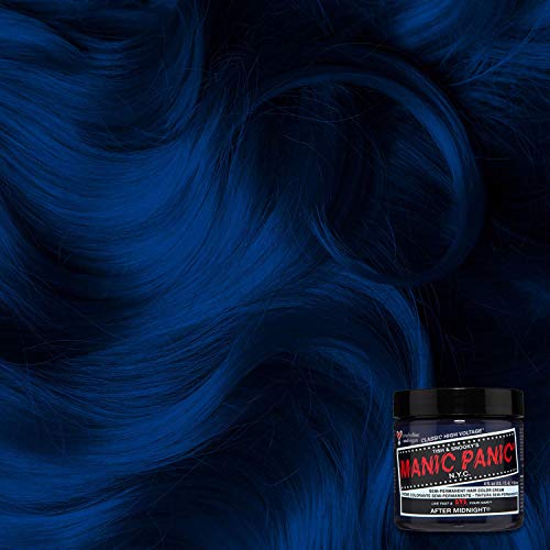MANIC PANIC Classic After Midnight Semi Permanent Hair Color - Dark Blue Hair Dye for Women & Men That Lasts 4-6 Weeks - Vegan, Ammonia & Cruelty-Free - Create & Mix Custom Shades (4oz / 3pk)