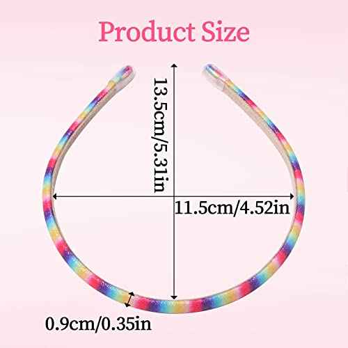 Fishdown Glitter Sequin Non-Slip Headbands: Sparkly Thin Skinny Hairbands for Girls, Toddlers, and Women