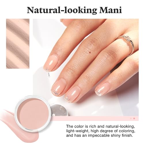 AZUREBEAUTY Translucent Dip Powder - Nail Bed Color 2Oz/56g, Sheer Nude Semi-transparent Clear Soft Peach Pink Dipping Powder Crystal Natural Nail Art Starter Manicure Salon DIY Home for Starter Gift