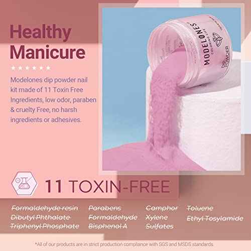 Modelones Dip Powder Nail Kit-12 Colors Morandi Series French Style Quick Drying Dipping Powder Kit Starter with Activator and Base Top Coat, Essential Manicure Nail Dipping System for Salon DIY at Home
