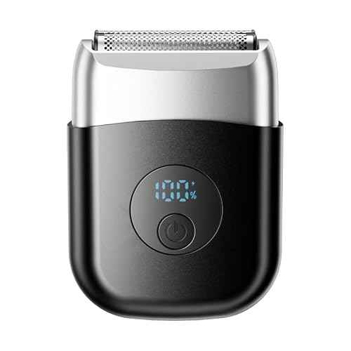 Electric Foil Shavers for Men, New Mini Electric Razor with 3 Floating Blades, LED Display, USB-C Fast Rechargeable, Travel Portable Beard Trimmer for Men, Gifts for Dad Him (Black)