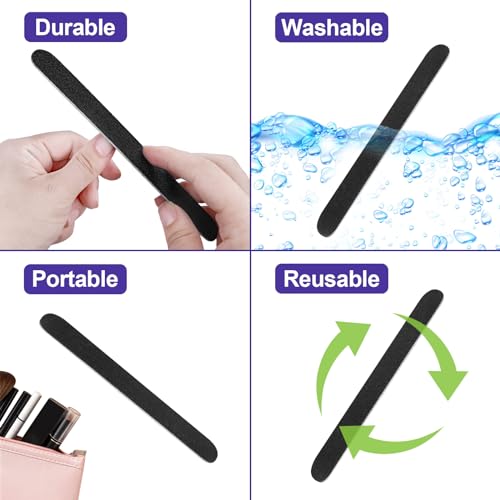 Emery Board Nail Files (24 Pack), 100/180 Grit Wooden Nail File for Natural Nails, 7 Inches Emory Filers Manicure Tool Set Disposable Nail File for Home Salon Black
