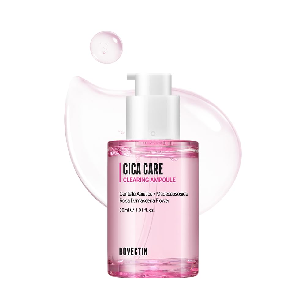 ROVECTIN Cica Care Clearing Ampoule for Soothing and Sensitive Care For Ance, Blemish, Redness with Calamine, Centella Asiatica and Damask Rose (1 Fl. Oz, 30ml)