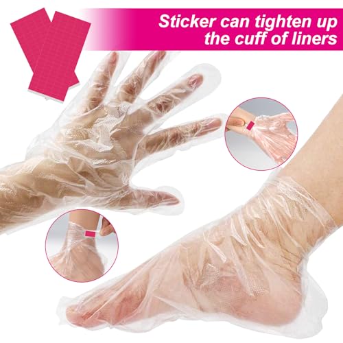 200Pcs Paraffin Wax Liners for Feet and Hand Disposable Paraffin Wax Bath Liners Plastic Hand and Foot Bags Larger and Thicker Paraffin Baths Gloves for Hand, Foot Covers
