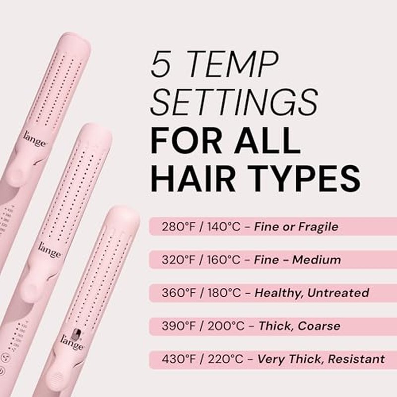 L'ANGE HAIR Le Duo Grande 360¡Æ Airflow Styler | 2-in-1 Curling Wand & Titanium Flat Iron Professional Hair Straightener and Curler with Cooling Air Vents to Lock in Style (Blush)