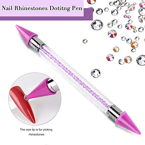 Canvalite 2784PCS Rhinestones Crystal AB Rhinestones for Nail with 5Pcs 3ml B7000 Jewelry Glue and Pick Up Tweezers and Nail Rhinestone Picker, Nail Art Tools,Stocking Stuffers Gifts for Women