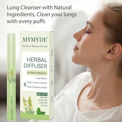 Herbal Diffuser Pure Breath Plant Essence Smoking Cessation Aid Lung Purification Herbal Formula Contains Evening Primrose, Thyme, and Peppermint Extracts