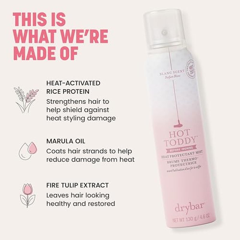 Drybar Hot Toddy Heat Protectant | Lightweight Formula for Hair, Protects from Heated Styling, Straightening and Styling Irons