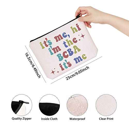 TSOTMO BCBA Zipper Makeup Bag It's Me, Hi I'm The BCBA It's Me Bag Applied Behavior Behavioral Therapist (BCBA)
