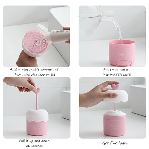 Plastic Facial Cleanser Foamer Cup Portable Face Cleanser Foam Maker Cup Travel Skin Care Foam Maker Facial Skin Cleansing Care for Quickly get a rich cleanser lather (Purple)