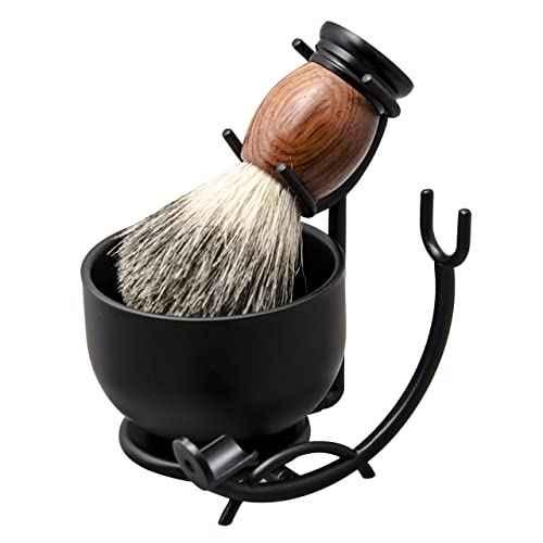 Grandslam Shaving Straight Razor Kit, Steel Cutthroat Straight Razor With Leather Strop, Shaving Brush, Stainless Steel Shaving Bowl and Stand, Shaving Soap, Gift for Men