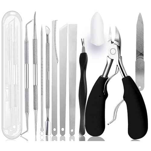 Ingrown Toenail File and Lifters Set(10pcs), Professional Pedicure Tool Toenail Grooming Kit, Ingrown Toenail Treatment Pedicure Kit, Under Nail Cleaner Tools (10PCS)