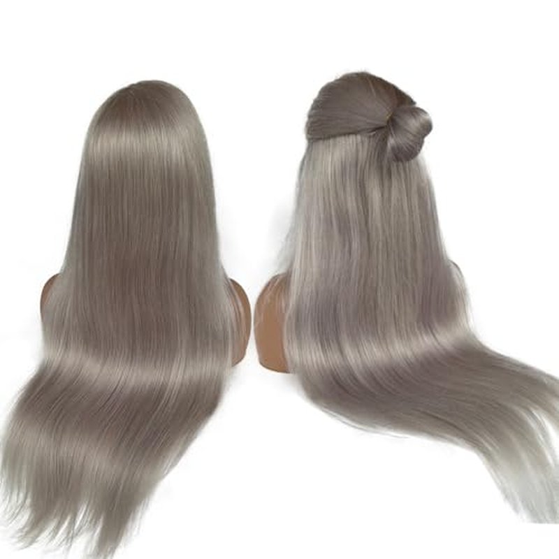 SOSEXY Grey Lace Front Wigs Human Hair 13x4 HD Transparent Straight Lace Frontal Wigs 180% Density Human Hair Wigs for Women Pre Plucked with Baby Hair Gray Wig