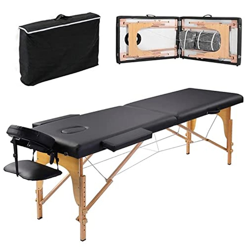 Bonrcea Upgrade Reinforced Professional Massage Table Bed Portable 500 LBS Load Capacity Lightweight Adjustable Height Spa Salon Tattoo Esthetician Lash Bed for Eyelash Extensions with Carrying Case