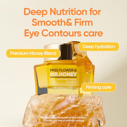 BANILA CO Miss Flower & Mr Honey Propolis Rejuvenating Eye Cream | Nourishing Moisturizer with Propolis Extract & Royal Jelly | Hydrating Korean Skincare for Youthful Radiance (20 ml / 0.67 oz)