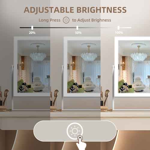 Hansong Vanity Mirror with Lights 11.8"x9.8" Lighted Makeup Mirror with Bluetooth Speaker Smart Touch Control LED Mirror with 3 Color Light Modes Detachable 10X Magnification and 360¡ÆRotation