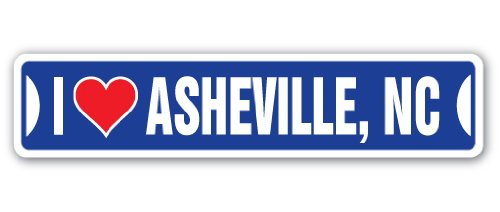 I Love Asheville, North Carolina Street Sign nc City State us Wall Road décor Gift