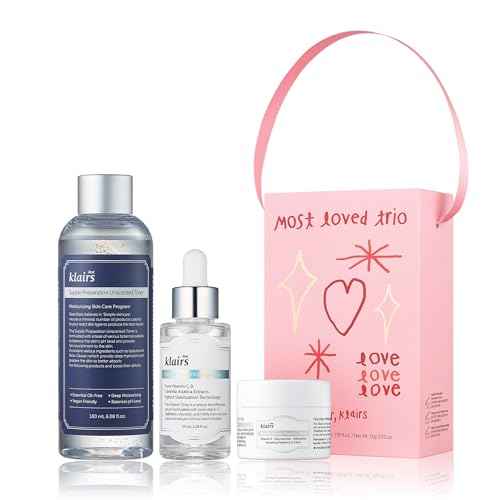 DearKlairs Most Loved Skincare Set - Unscented Toner, Vitamin Serum & E Mask | Korean Glass Skin Routine | Sensitive Skin-Friendly Gift | Hydrating, Revitalizing