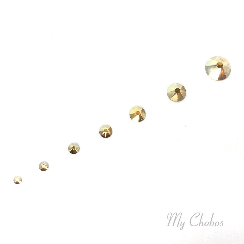 Crystal-Wholesale CRYSTAL METALLIC SUNSHINE (001 METSH) 144 pcs Swarovski 2058/2088 Crystal Flatbacks gold rhinestones nail art mixed with Sizes ss5, ss7, ss9, ss12, ss16, ss20, ss30 from Mychobos