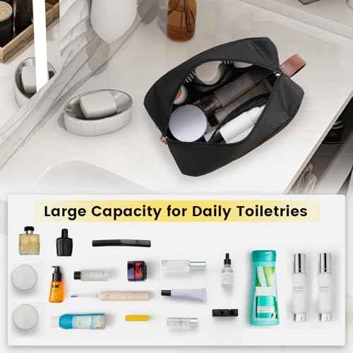 Vorspack Travel Toiletry Bag - Large Toiletry Bag for Men, Water Resistant Skincare Bag, Travel Bag for Toiletries - Black
