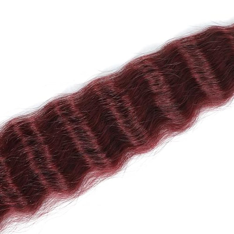 Super Wave Bulk Human Hair 100% Unprocessed Brazilian Virgin Human Hair Extensions Bundles for Braiding Hair Wet and Wave Micro Human Hair(1Pack-4PCS, 24inch #99j)