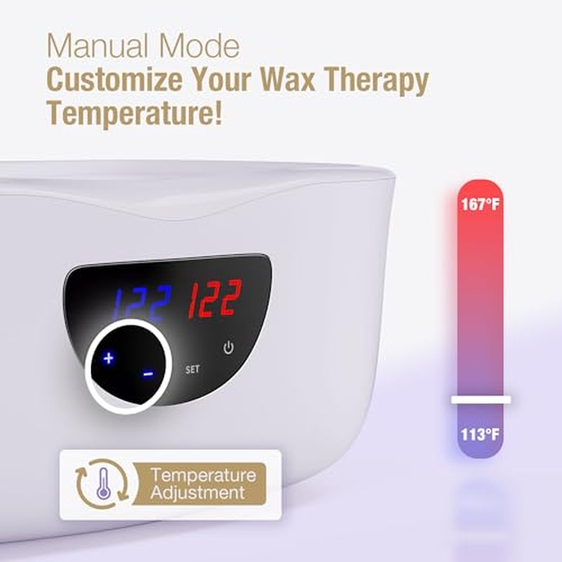 Paraffin Wax Machine for Hands and Feet, Paraffin Wax Warmer with Auto Mode for Beginner-Friendly Home Spa, All-in-One Kit for Paraffin Bath (White)