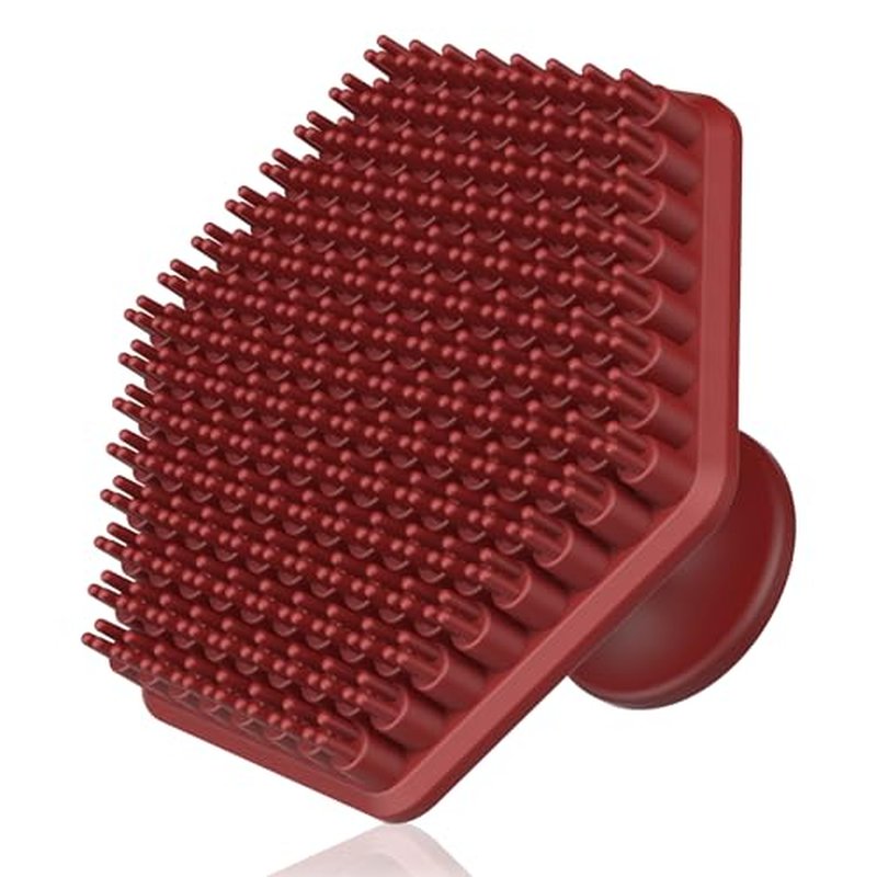 VWMYQ Silicone Face Scrubber for Men, Gentle Exfoliator Pad & Massager, Facial Cleansing Brush Silicone Face Wash Brush Removes Dead & Dry Skin (red)