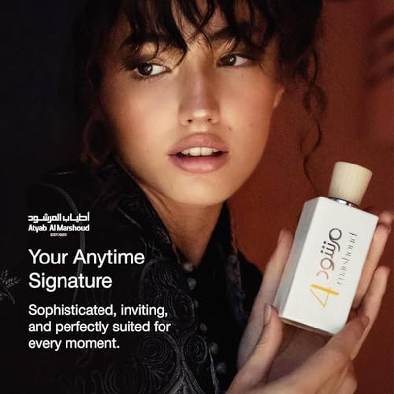 ATYAB AL MARSHOUD - Marshoud 4 (White) Eau de Parfum 100ml, Unisex Oud Perfume for Women and Men, with Mint, Saffron & Cardamom - Long-Lasting, Luxurious Arabian Perfume