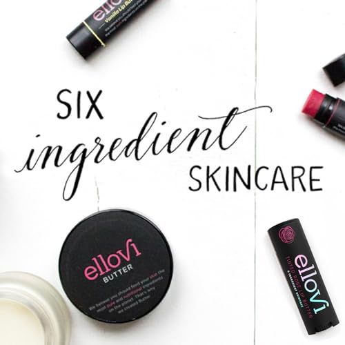 Ellovi Natural Lip Butter Lip Balm - Wild Rose Tinted - Pure Enough to Eat - Made With Just 6 Vegan Ingredients - Tinted Moisturizing Lip Care for All Day Hydration (Single)