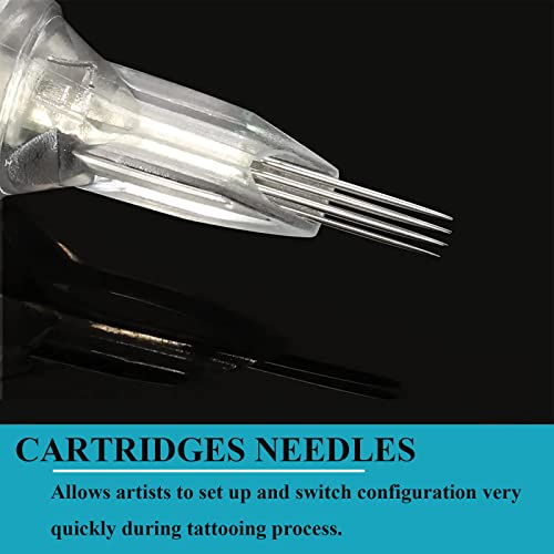 40Pcs Tattoo Cartridge Needles Yugui 1203RL 1205RL 1207RL 1209RL Tattoo Needles for Tattoo Round Liner 0.35mm for Tattoo Machine Tattoo Kit Tattoo Supplies