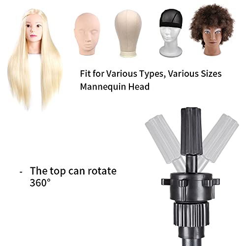 25 Inch Wig Stand Tripod, Adjustable Mannequin Head Stand, Wig Head Stand for Training Heads And Canvas Block Head (Mannequin Head Not Included)