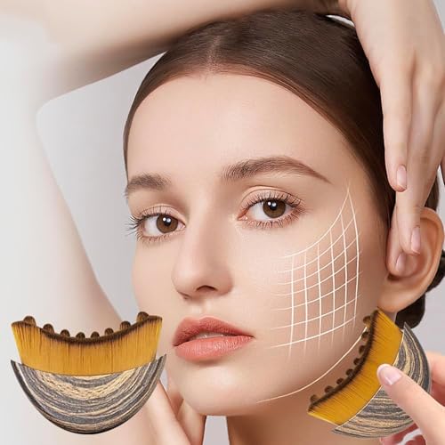 Lymph Contour Facial Brush, Lymphatic Drainage Facial Brush, Ergonomic Design Dry Lymphatic Drainage Massager, Closely Fits The Skin. (1 PCS)