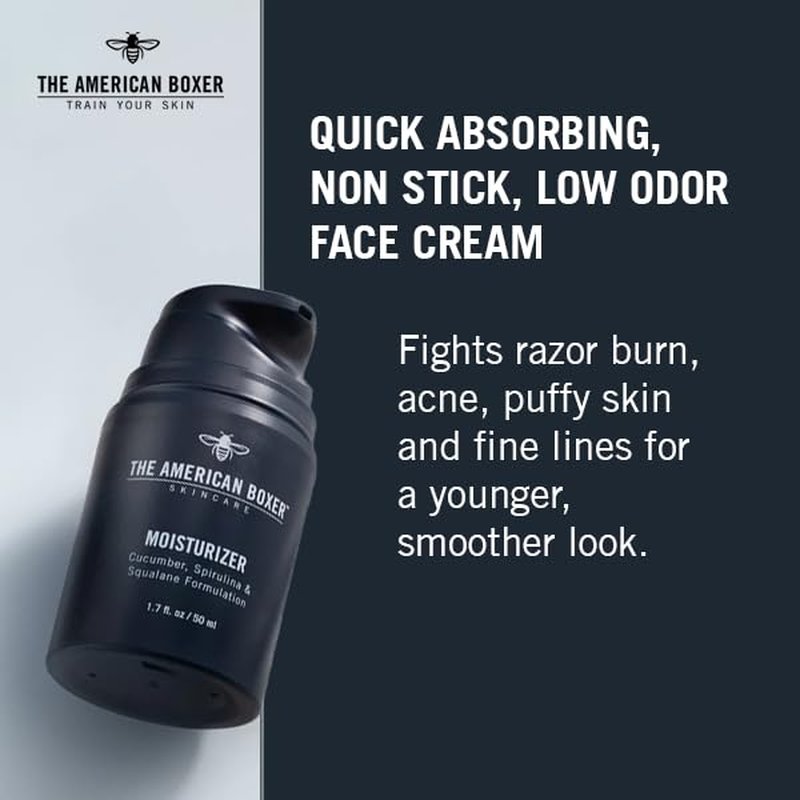 Men's Face Moisturizer - Hydrating Cream for Dry Skin | Soothes Irritation, Reduces Razor Burn & Redness, Quick Absorbing, Anti-Aging Formula