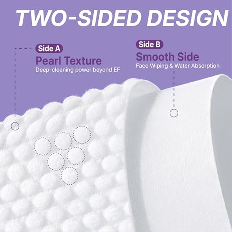 Disposable Face Towels, 10" x 12" Pearl Texture, Lint Free Ultra Thick Face Towelettes for Sensitive Skin, Extra Soft Makeup Remover Skincare Dry Wipes, 200 Count
