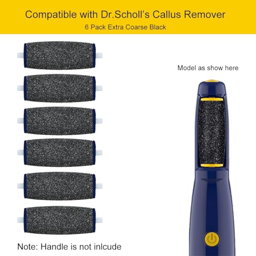 Replacement Roller Compatible with Dr. Scholl's Callus Remover Electronic Foot File-Extra Coarse (6 Pack)