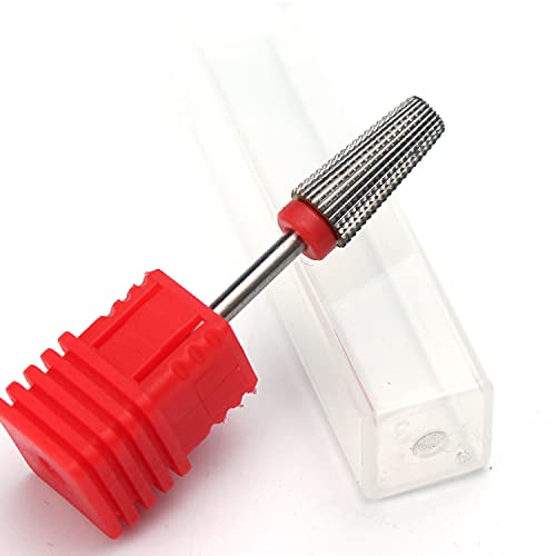 Nail Drill Bits 5 in 1 Carbide Rotary Bit 3/32" Shank Nail Cutter,Left and Right Handed Acrylic or Hard Gel Remover (F)