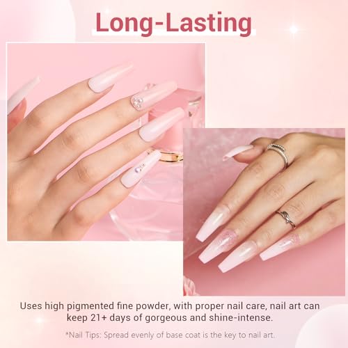 AZUREBEAUTY Dip Powder Nail Kit,4 Colors Nude Pink Glitter Hues,Starter Set for French Nails & All Seasons,Includes Base Coat, Top Coat, Activator & DIY Salon Liquids