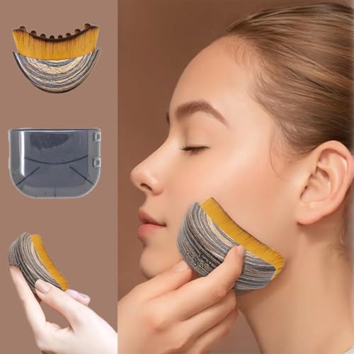 ANGEO Lymphatic Contour Face Brush ? Soft Bristle Lymphatic Drainage Massager, Facial Sculpting Tool for Chin & Jawline, Gentle Lymphatic Face Brush for Daily Skincare & Spa Treatments