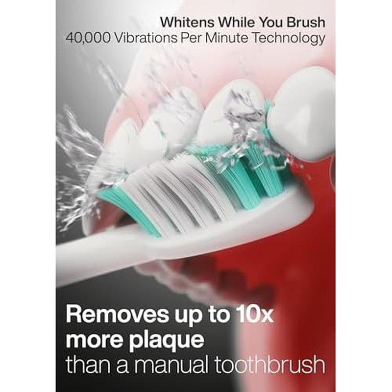 Aquasonic Vibe Series Ultra-Whitening Toothbrush ? ADA Accepted Electric Toothbrush - 8 Brush Heads & Travel Case ? 40,000 VPM Motor & Wireless Charging - 4 Modes w Smart Timer ? Satin Violet