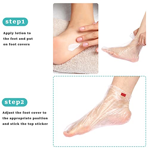 Paraffin Bath Liners for Foot, 100PCS Plastic Foot Covers Paraffin Bath Socks Liners Hot Wax Therapy Booties Covers for Feet Thermal Foot Liners Foot Protectors Wax Therapy Foot Bags