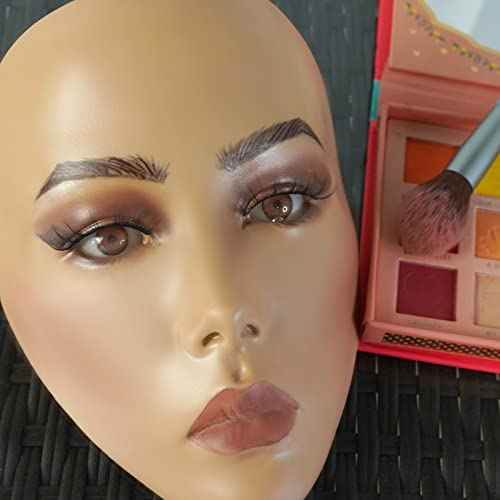 5D makeup Practice Face Board, Silicone Makeup Mannequin Face, Reusable Beginner Practice Eye Makeup Face, Eye Fake Silicone, Makeup Artist Full Face Practice Eyelash Eye Shadow Eyeliner Pen Simulatio