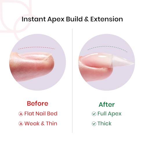 Beetles Tipex Instant Apex Nail Tips Almond Medium Acrylic Nail Tips, Pre-Etched Pre-Building Strong Thick Long Lasting,16 Sizes,192 Pieces