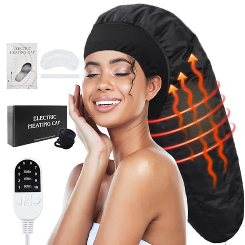 Hair Steamer, Heat Cap for Deep Conditioning, Electric Thermal Steamer Cap for Natural Hair, Hair Spa Cap for Home Use Pattern