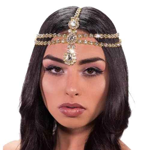 Layerd Head Chain Rhinestone Hair Chain Wedding Hair Accessories Fordhead Headband for Women and Girls
